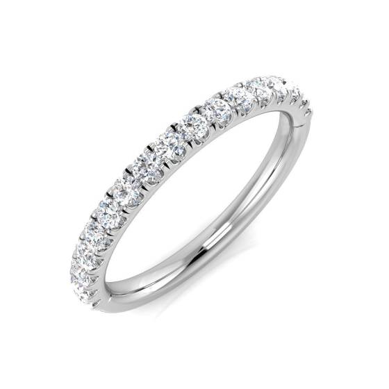 0.36ct SI2/G Round cut Diamond Half Eternity Ring in Platinum