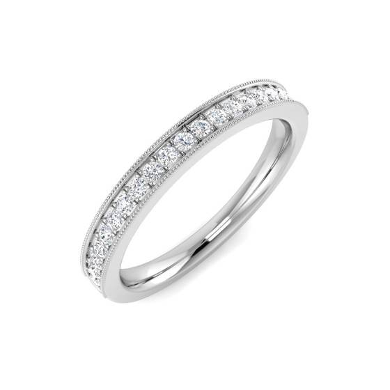 0.22ct SI2/G Round cut Diamond Half Eternity Ring in 18k White Gold