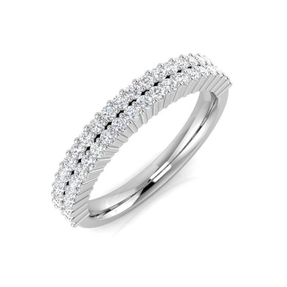 0.48ct I1/G Round cut Diamond Half Eternity Ring in 18k White Gold