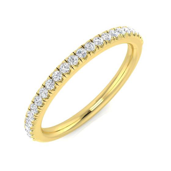 0.17ct I1/G Round cut Diamond Half Eternity Ring in 18k Yellow Gold