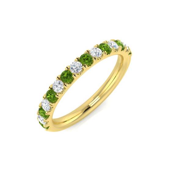 0.43ct SI2/G Round cut Peridot Gemstone Ring in 9k Yellow Gold