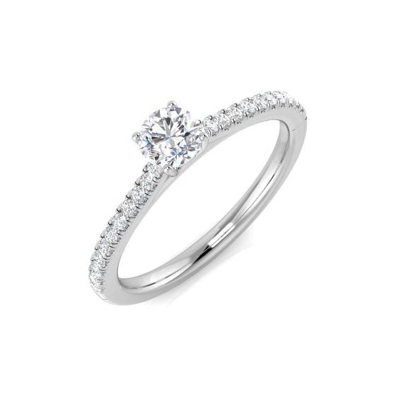 0.43ct SI2/G Round cut Shoulder Set Engagement Ring in Platinum