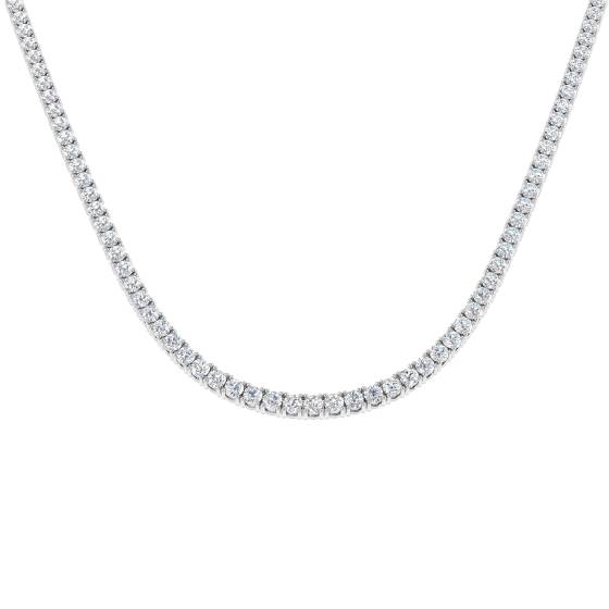 13.88ct VS/F Round cut Lab Grown Diamond Tennis Necklace in 9k White Gold