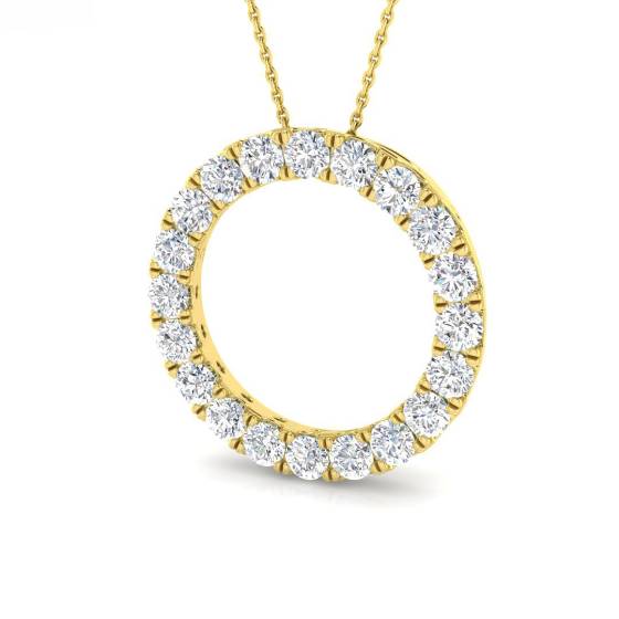 3.13ct VS/F Round cut Lab Grown Diamonds Circle of Life Pendant in 9k Yellow Gold