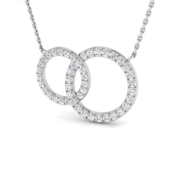 0.45ct I1/G Round cut Diamond Circle of Life Pendant in 9k White Gold