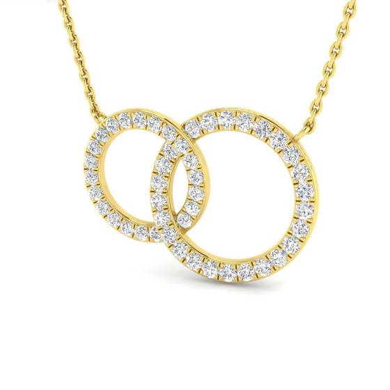 0.45ct I1/G Round cut Diamond Circle of Life Pendant in 9k Yellow Gold