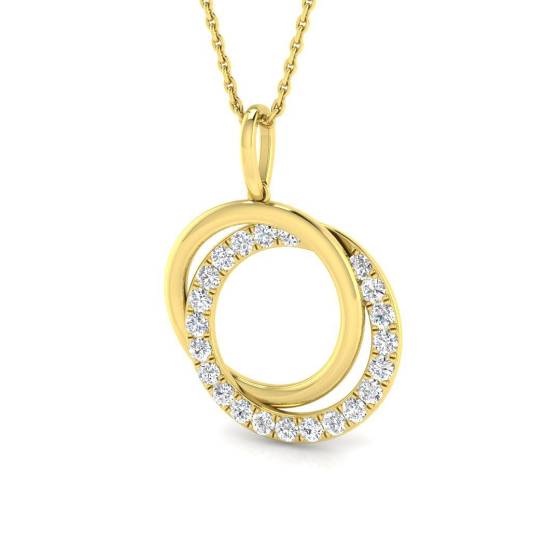 0.55ct SI2/G Round cut Diamond Circle of Life Pendant in 9k Yellow Gold