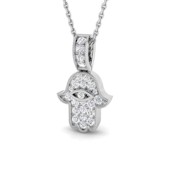 0.23ct VS/F Round cut Lab Grown Diamonds Religious Pendant in 9k White Gold