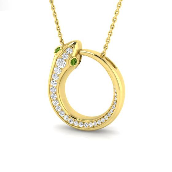 0.29ct SI2/G Round cut Diamond Cluster Pendant in 9k Yellow Gold