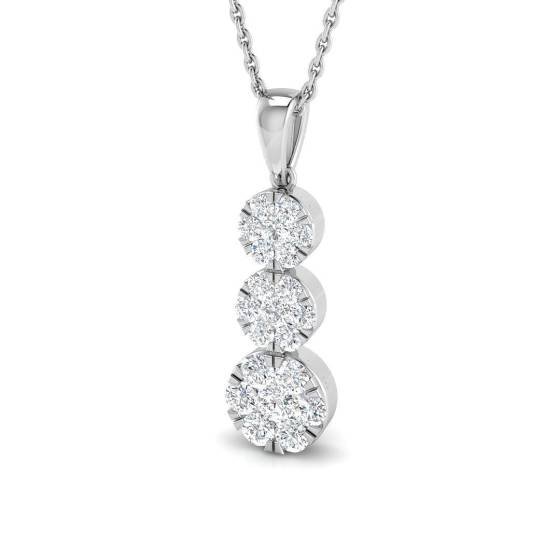 0.50ct SI2/G Round cut Diamond Cluster Pendant in 18k White Gold