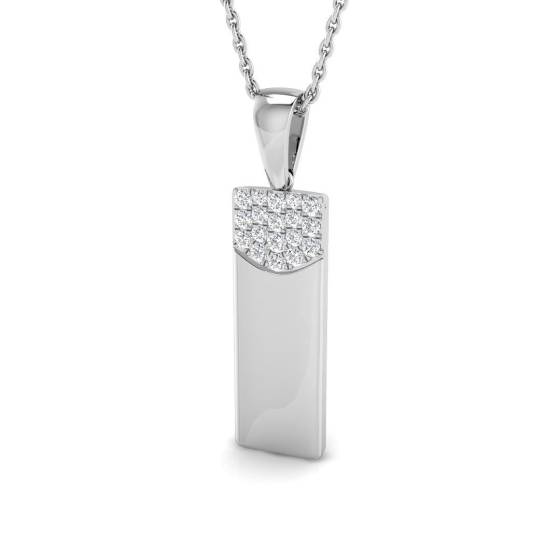 0.13ct SI2/G Round cut Diamond Cluster Pendant in 18k White Gold