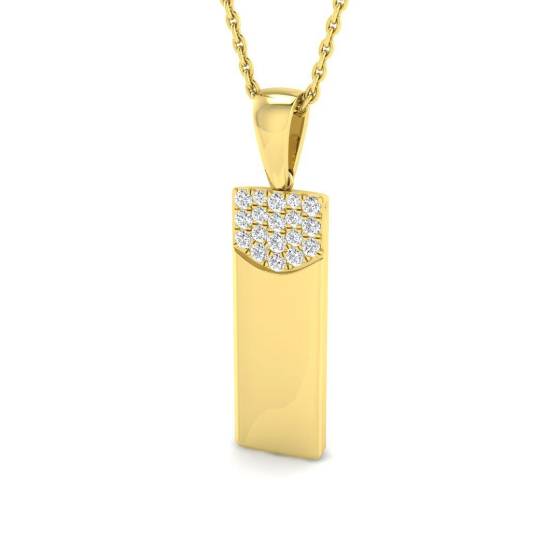 0.13ct SI2/G Round cut Diamond Cluster Pendant in 18k Yellow Gold