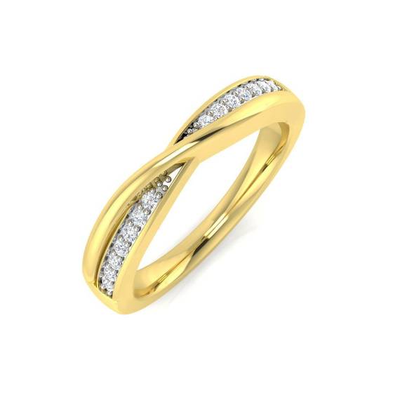 0.10ct SI2/G Round cut Diamond Half Eternity Ring in 9k Yellow Gold