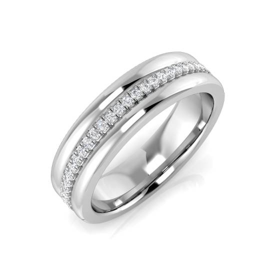 0.12ct SI1/G Round cut Diamond Half Eternity Ring in Platinum