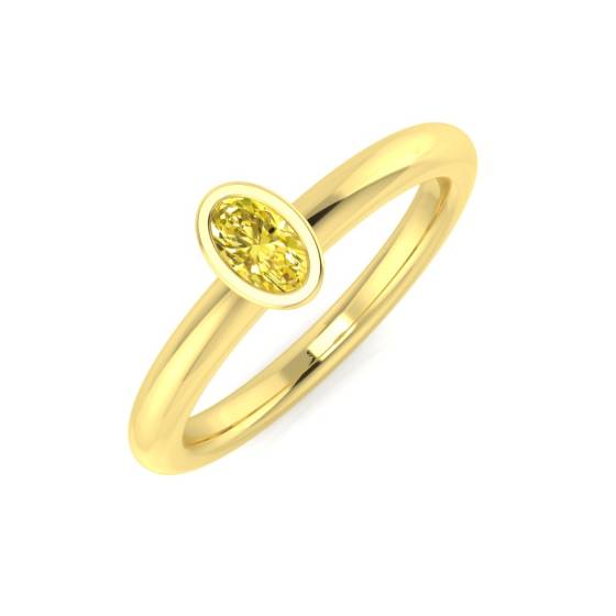 0.31ct SI1/G Oval cut Solitaire Engagement Ring in 18k Yellow Gold