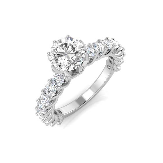 2.00ct SI2/G Round cut Shoulder Set Engagement Ring in Platinum