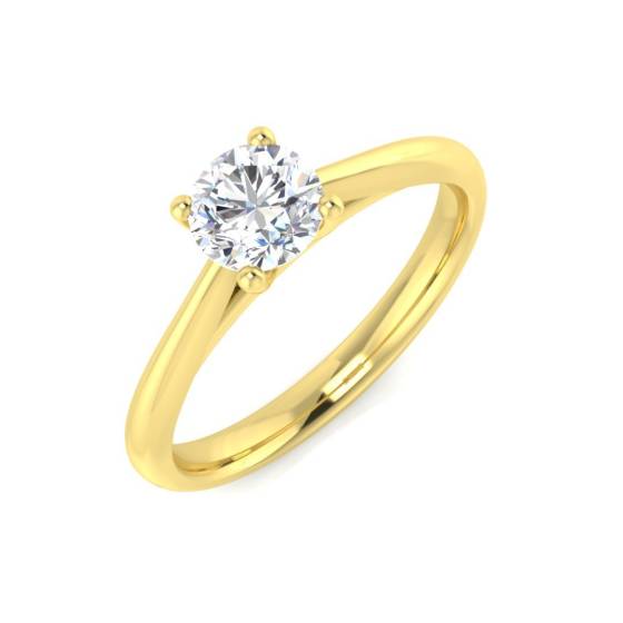 1.41ct I2/H Round cut Solitaire Engagement Ring in 18k Yellow Gold