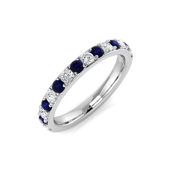 0.61ct SI2/G Round cut Blue Sapphire Gemstone Ring in Platinum