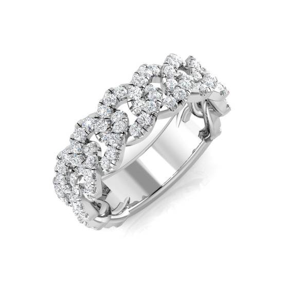 0.82ct SI2/G Round cut Diamond Half Eternity Ring in 9k White Gold