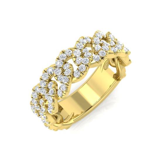 0.82ct SI2/G Round cut Diamond Cluster Ring in 18k Yellow Gold