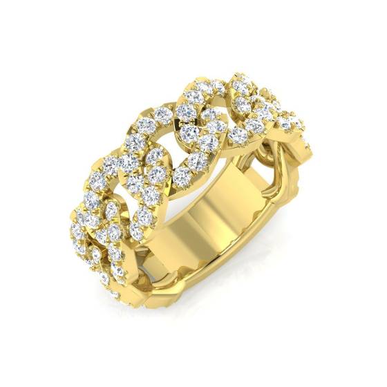 1.36ct SI2/G Round cut Diamond Half Eternity Ring in 9k Yellow Gold