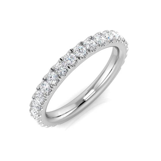 0.58ct SI1/G Round cut Diamond Half Eternity Ring in Platinum