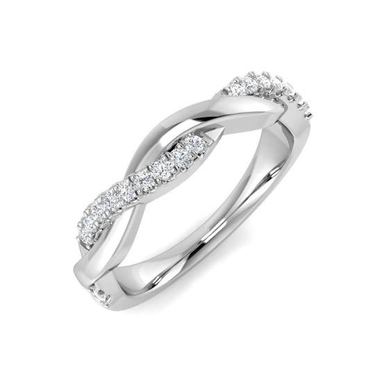 0.15ct SI2/G Round cut Diamond Half Eternity Ring in 9k White Gold