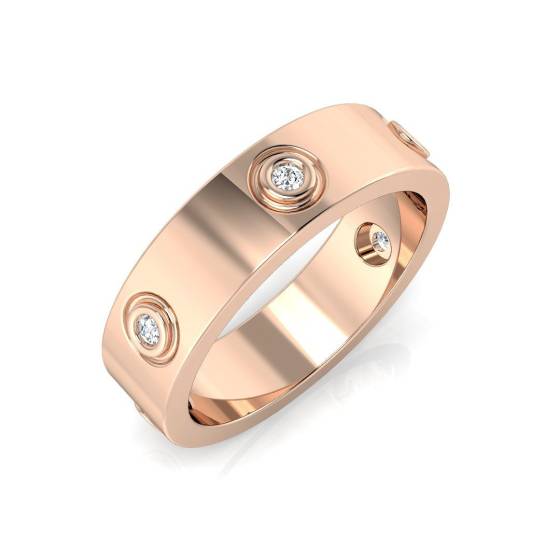 0.11ct SI2/G Round cut Diamond Half Eternity Ring in 18k Rose Gold