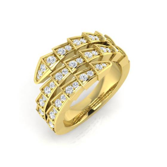 0.52ct SI2/G Round cut Diamond Cluster Ring in 9k Yellow Gold