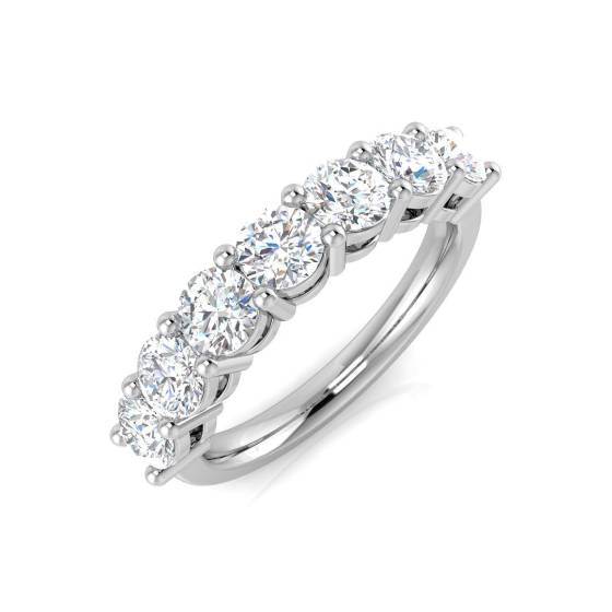 2.18ct SI2/G Round cut Diamond 7 Stone Ring in Platinum