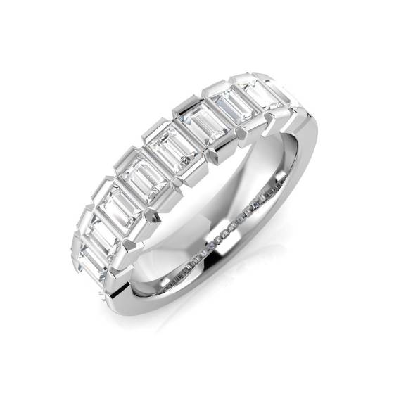 0.79ct SI1/G Baguette cut Diamond Half Eternity Ring in Platinum