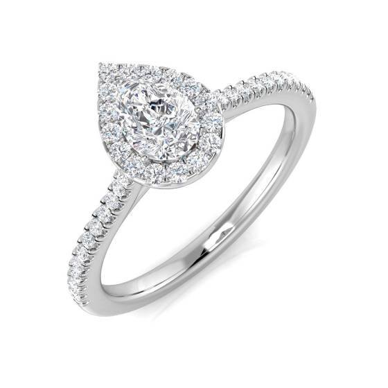 0.59ct SI2/G Pear cut Diamond Engagement Ring in Platinum