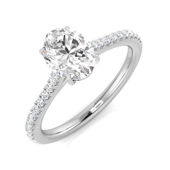 1.13ct SI1/G Oval cut Shoulder Set Engagement Ring in Platinum