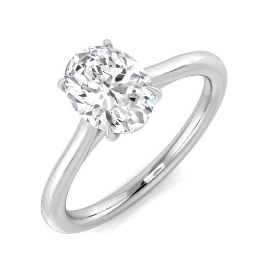 1.20ct SI2/H Oval cut Solitaire Engagement Ring in Platinum