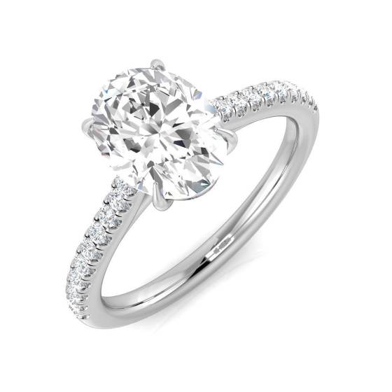 1.66ct SI1/G Oval cut Shoulder Set Engagement Ring in Platinum