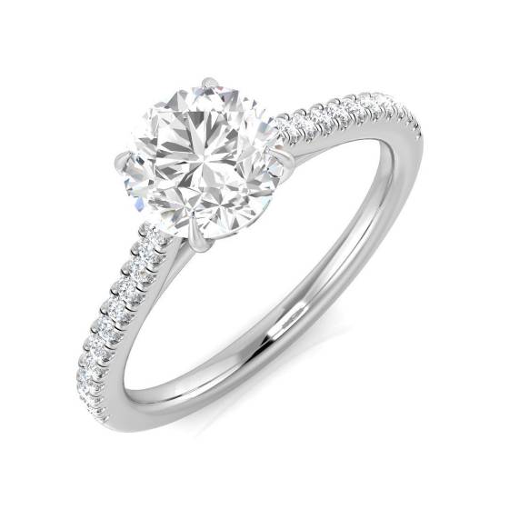 1.13ct SI1/G Round cut Shoulder Set Engagement Ring in Platinum