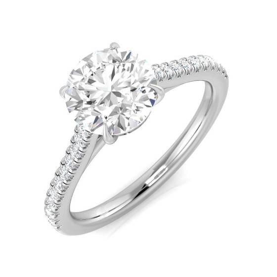 1.42ct SI2/E Round cut Shoulder Set Engagement Ring in Platinum