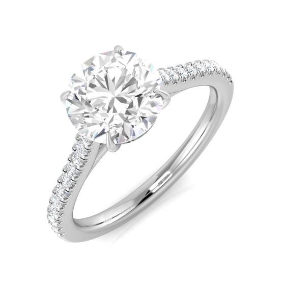 1.63ct SI1/G Round cut Shoulder Set Engagement Ring in Platinum