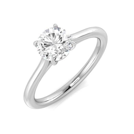 0.90ct SI1/E Round cut Solitaire Engagement Ring in Platinum