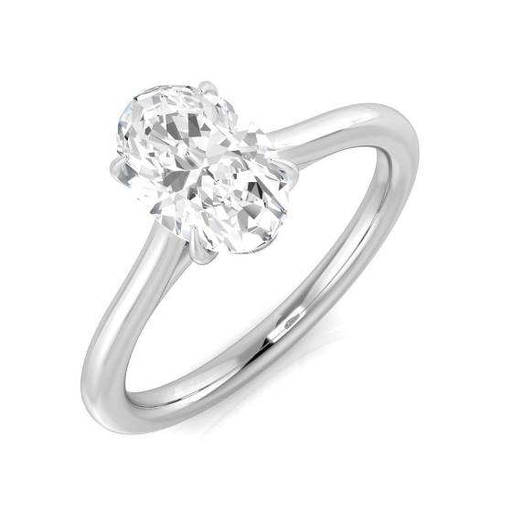 1.00ct SI1/D Oval cut Solitaire Engagement Ring in Platinum