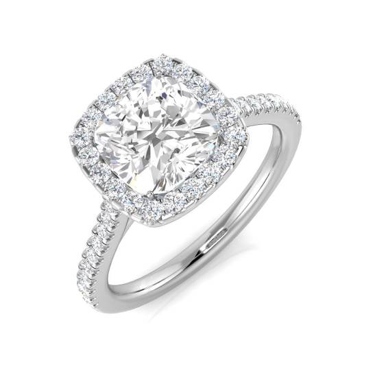 2.27ct VS/F Cushion cut Lab Grown Diamond Engagement Ring in Platinum