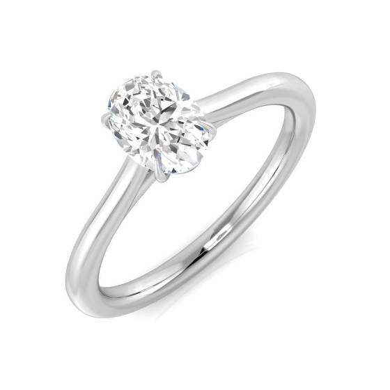 0.59ct SI1/G Oval cut Solitaire Engagement Ring in Platinum