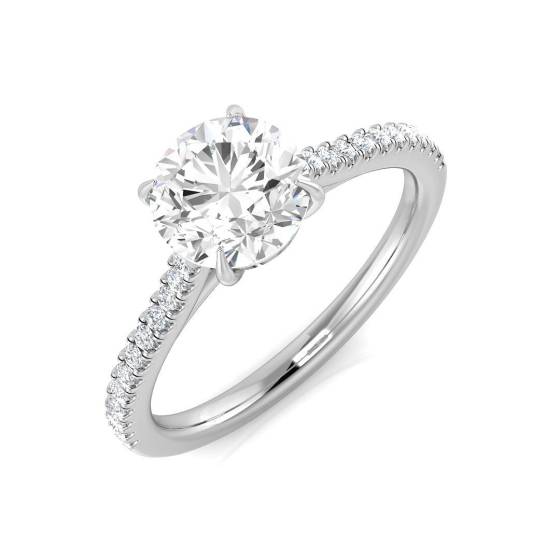 1.33ct SI1/G Round cut Shoulder Set Engagement Ring in Platinum