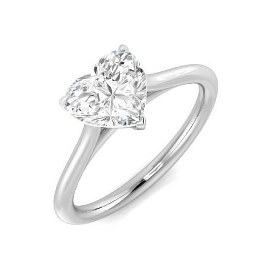 1.29ct SI2/I Heart cut Solitaire Engagement Ring in Platinum