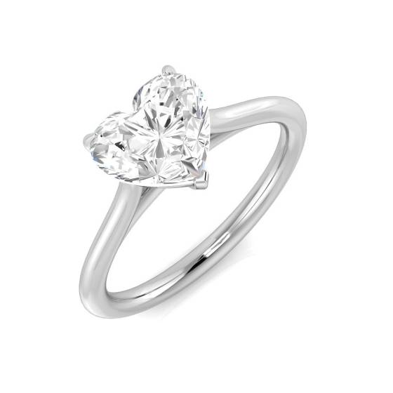 1.50ct SI2/I Heart cut Solitaire Engagement Ring in Platinum