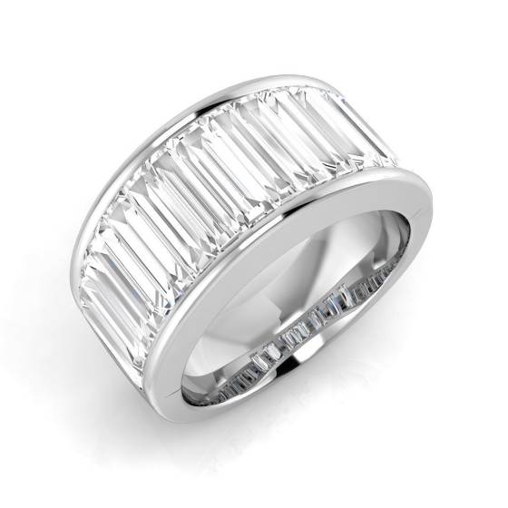 2.46ct SI1/G Baguette cut Diamond Half Eternity Ring in Platinum