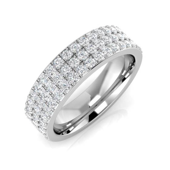 0.82ct SI1/G Round cut Diamond Pave Ring in Platinum