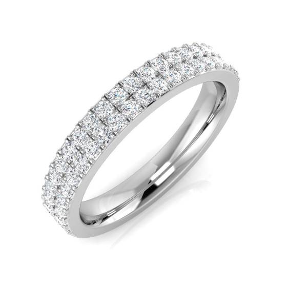 0.48ct SI1/G Round cut Diamond Pave Ring in Platinum