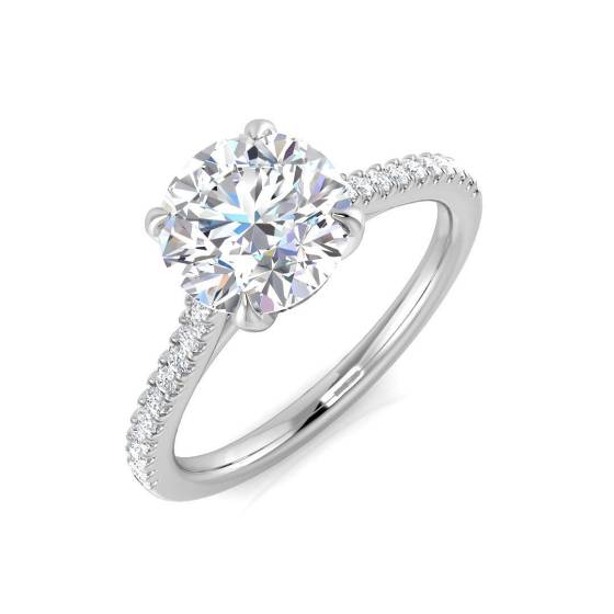 1.83ct SI1/G Round cut Shoulder Set Engagement Ring in Platinum