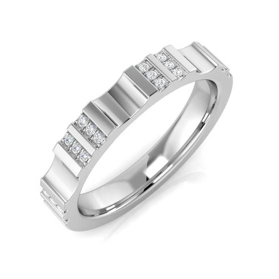 0.05ct SI2/G Round cut Half Eternity Ring in 9k White Gold